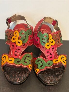 L'Artiste by Spring Step Ketta Leather Sandals Size 37 US 6.5-7